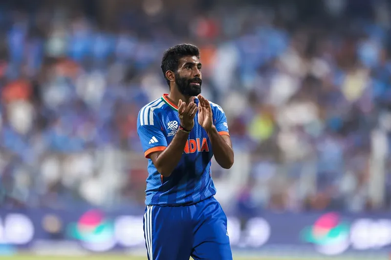 Jasprit Bumrah bowling during a cricket match