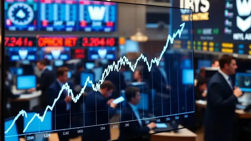 Stock market graph showing upward trend