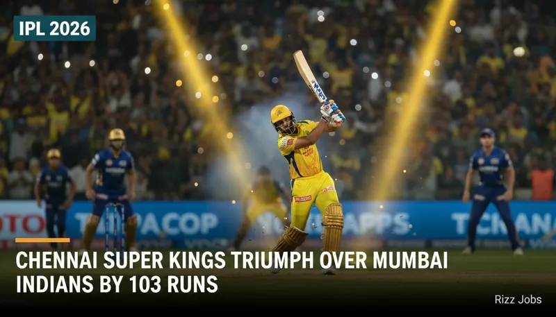 Chennai Super Kings Triumph Over Mumbai Indians by 103 Runs — Rizz Jobs