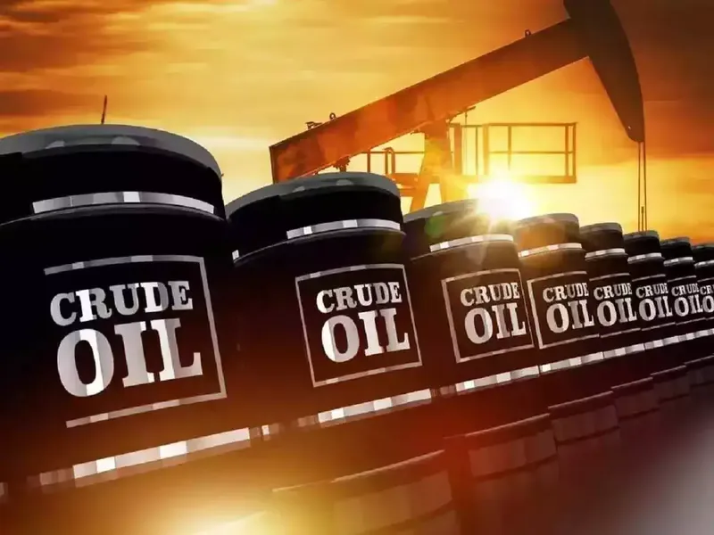 Oil barrels with a backdrop of a geopolitical map highlighting Iran and the Strait of Hormuz.