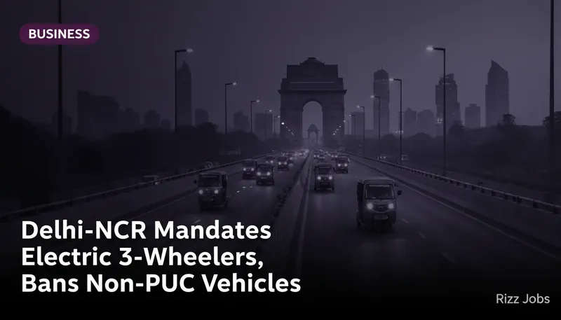 Delhi-NCR Mandates Electric 3-Wheelers, Bans Non-PUC Vehicles — Rizz Jobs