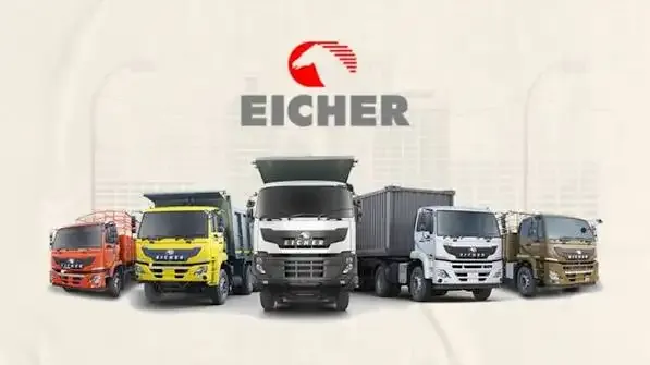 Eicher Motors logo displayed on a building facade
