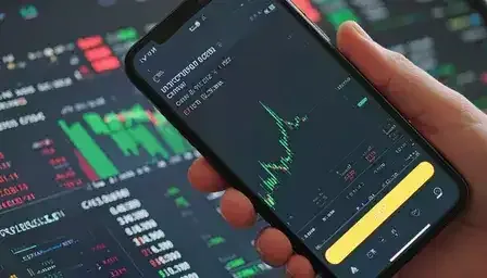 Stock market graph showing declining trends