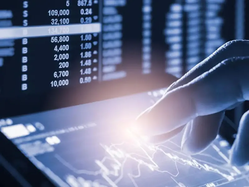 Stock market graph showing upward trend