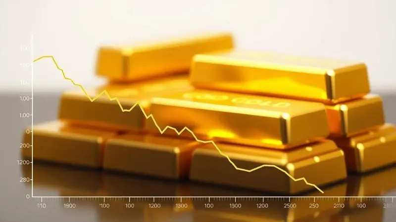 Gold bars and coins with fluctuating market graphs
