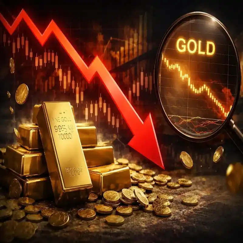Gold bars stacked in a vault