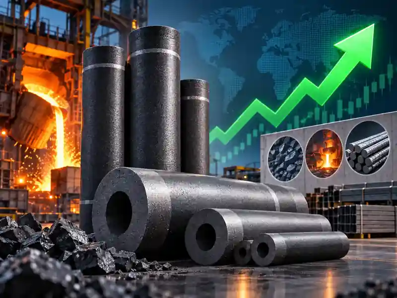 Graphite India factory with graphite electrodes in production