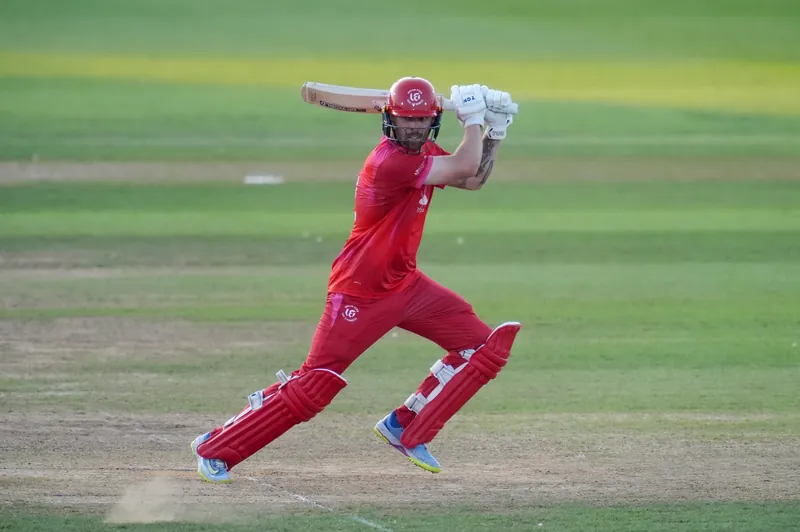 Phil Salt batting during a cricket match