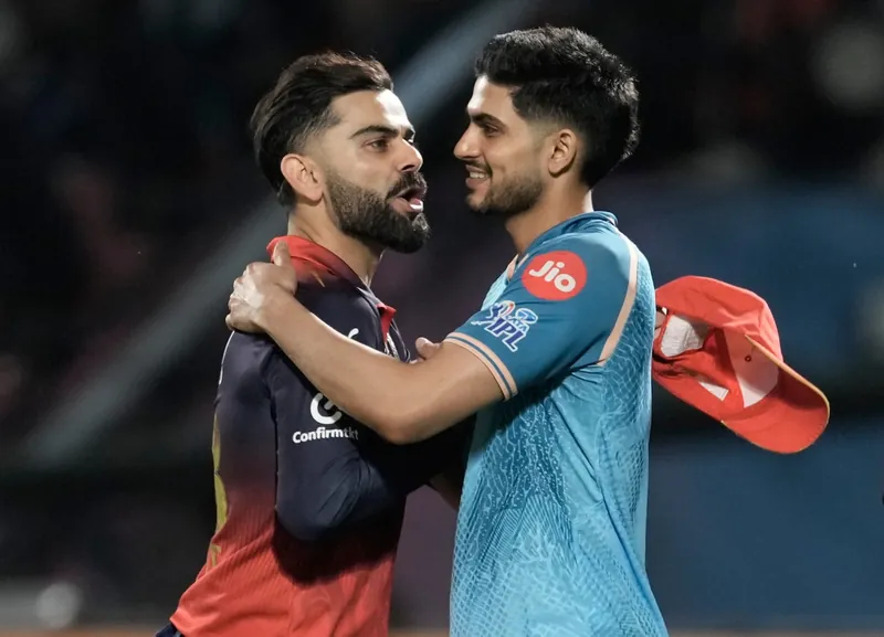 Gujarat Titans and Royal Challengers Bangalore players during a match