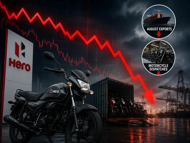 Hero MotoCorp motorcycles and scooters on display