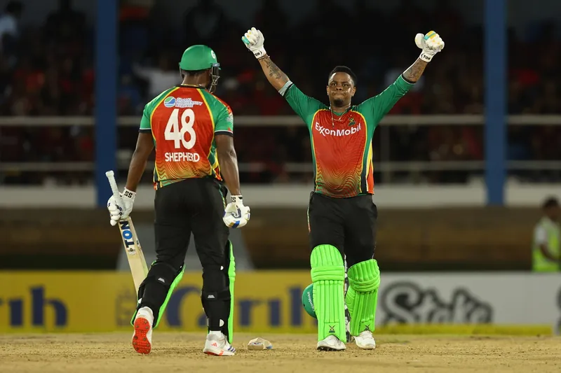 Shimron Hetmyer batting during a cricket match