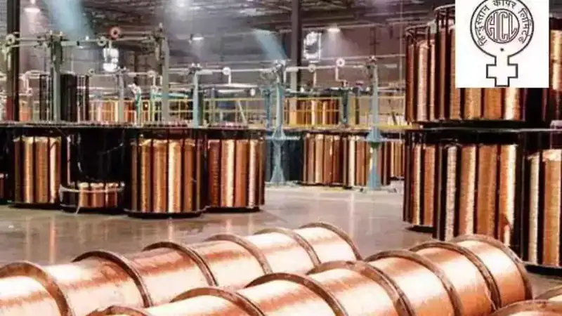 Hindustan Copper logo and stock market graph