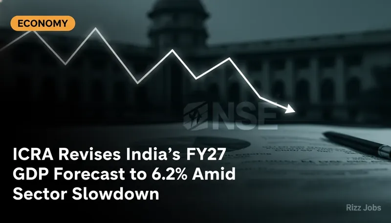 ICRA Revises India's FY27 GDP Forecast to 6.2% Amid Sector Slowdown — Rizz Jobs