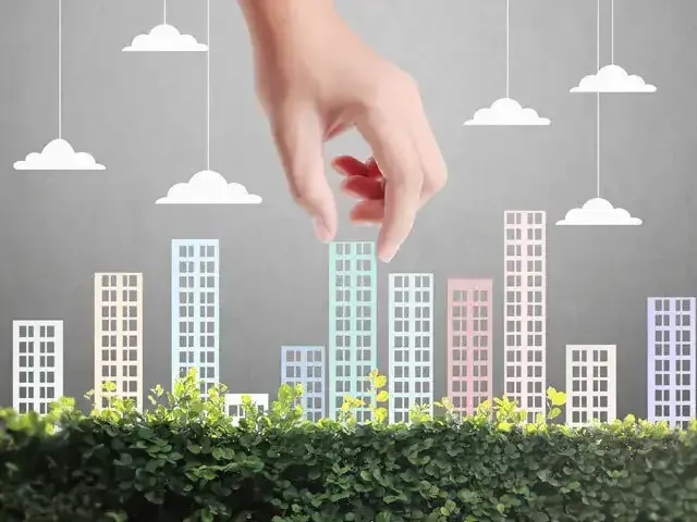 Skyline of Indian commercial real estate buildings