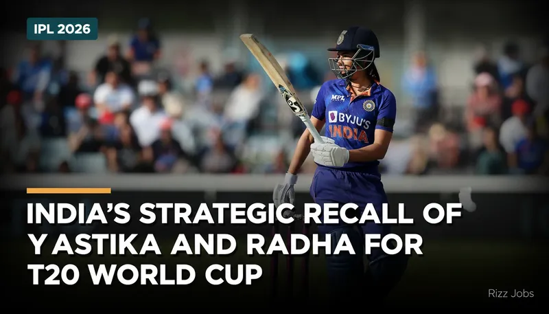 India's Strategic Recall of Yastika and Radha for T20 World Cup — Rizz Jobs