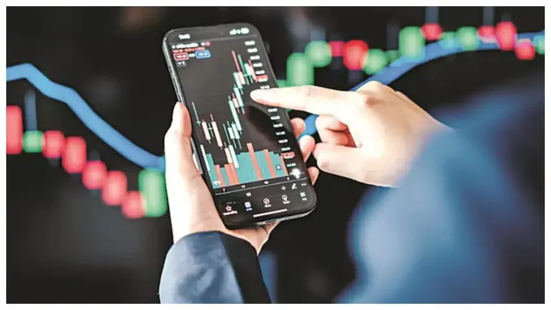 Stock market graph with rising trends