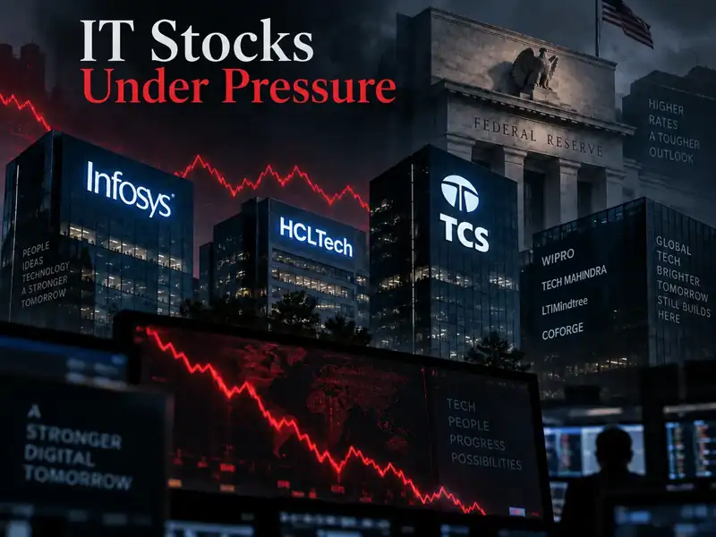 Stock market graph showing decline in IT sector