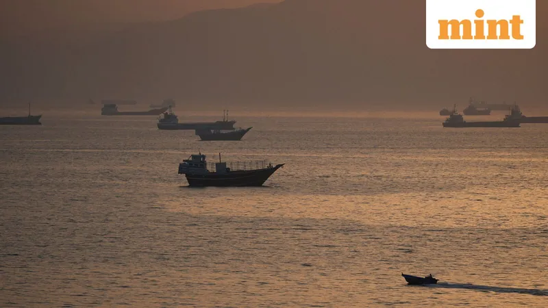 Strait of Hormuz with oil tankers
