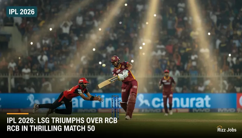 IPL 2026: LSG Triumphs Over RCB in Thrilling Match 50 — Rizz Jobs