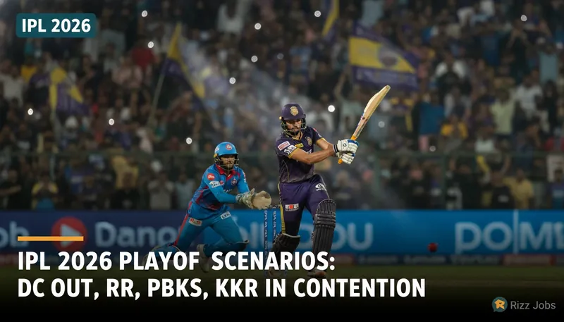 IPL 2026 Playoff Scenarios: DC Out, RR, PBKS, KKR in Contention — Rizz Jobs