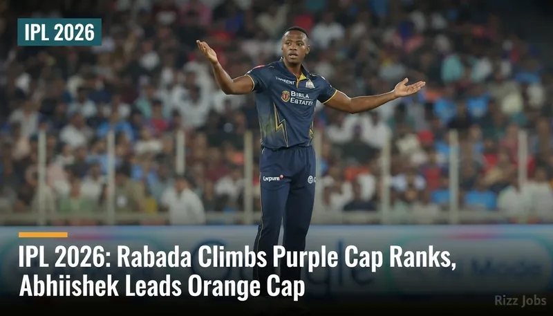 IPL 2026: Rabada Climbs Purple Cap Ranks, Abhishek Leads Orange Cap — Rizz Jobs