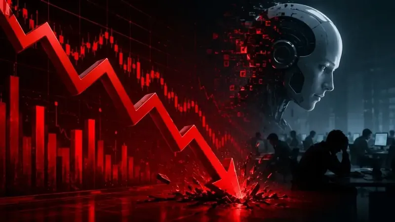 Stock market graph showing decline in IT stocks
