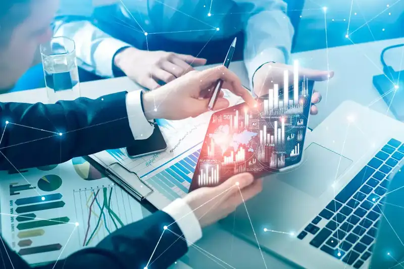 Stock market graph showing upward trend in IT sector