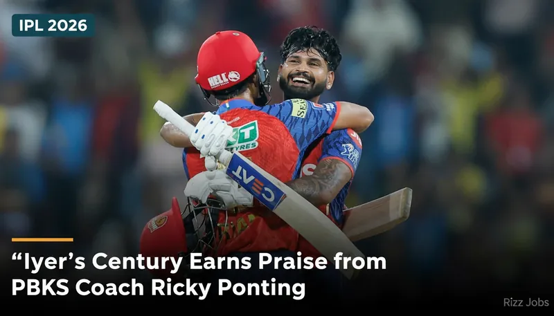 Iyer's Century Earns Praise from PBKS Coach Ricky Ponting — Rizz Jobs
