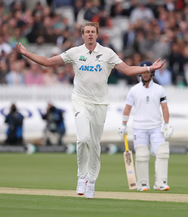 Kyle Jamieson bowling at Lord's Cricket Ground