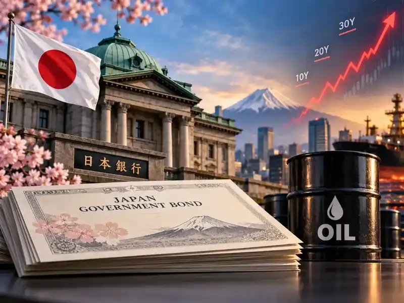 Japanese government bond yield chart with rising trend