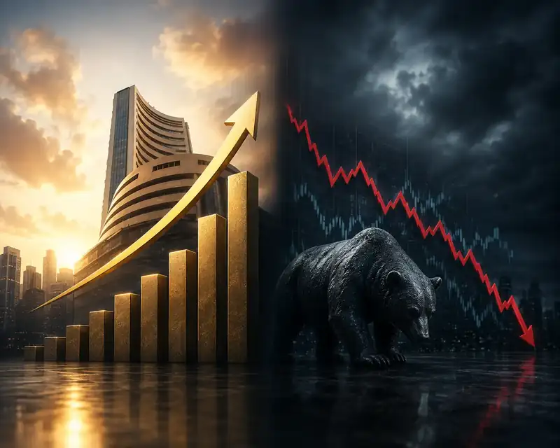 Stock market graph with upward trend