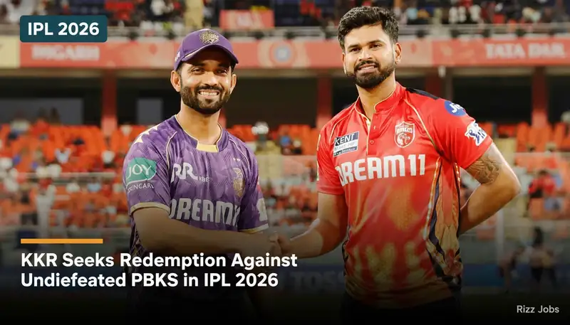KKR Seeks Redemption Against Undefeated PBKS in IPL 2026 — Rizz Jobs
