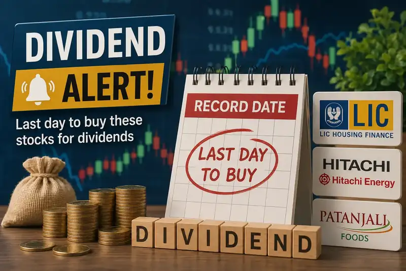 Stock market graph with dividend announcement