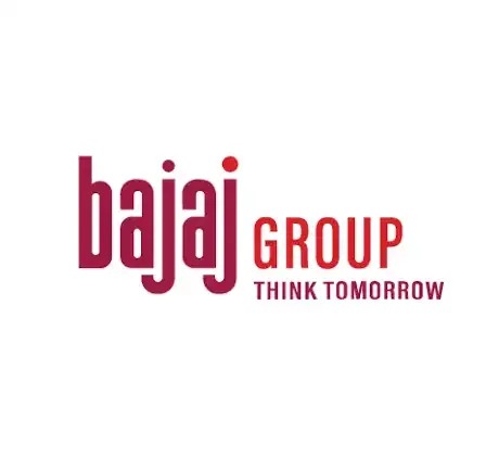 Stock market ticker displaying Bajaj Group stocks