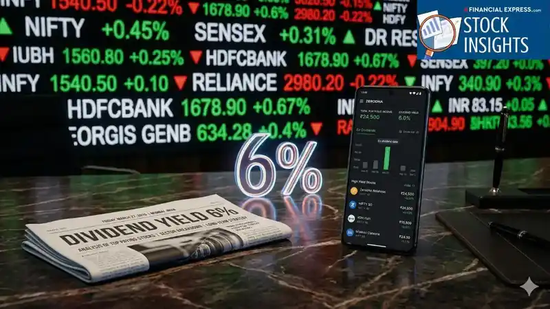 Stock market data on a computer screen showing dividend announcements