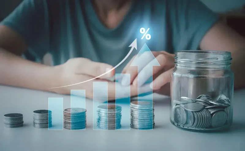Stock market graph with dividend announcement