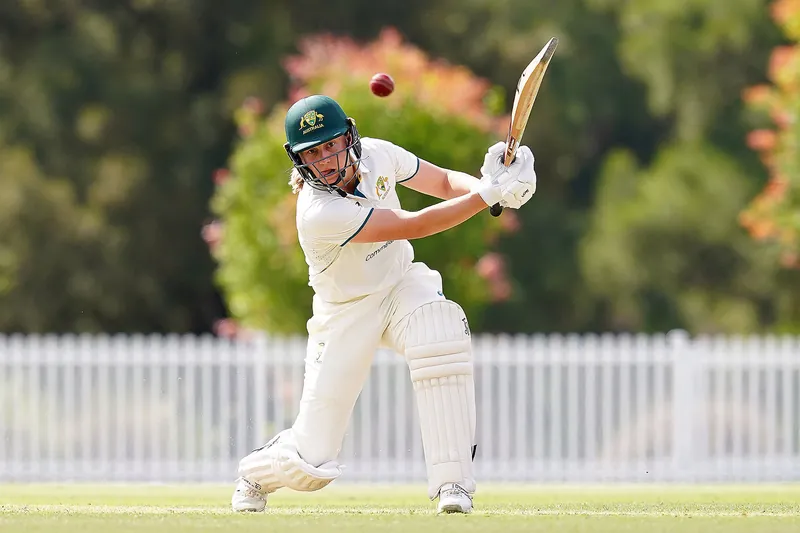 Learoyd batting during a cricket match