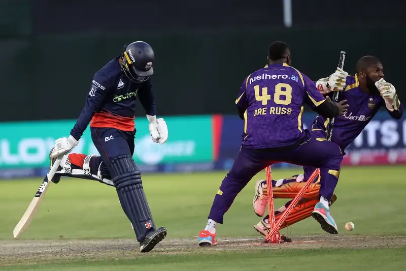 Los Angeles Knight Riders celebrating their MLC title win