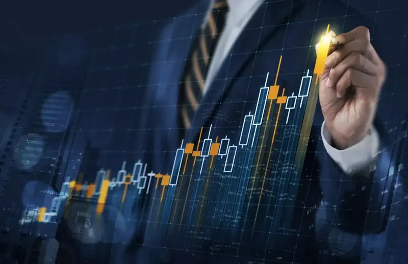 Stock market graph showing trends and fluctuations