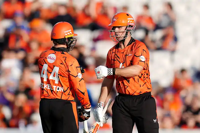 Cricket match at Headingley with players in action