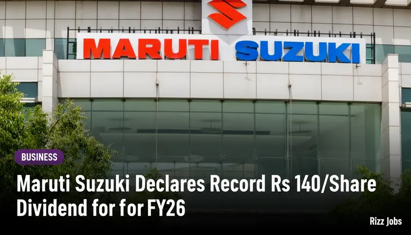 Maruti Suzuki Declares Record Rs 140/Share Dividend for FY26 — Rizz Jobs