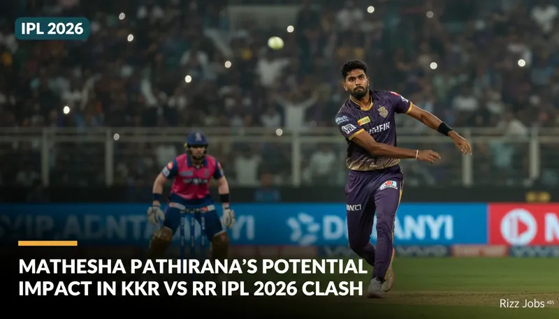 Matheesha Pathirana's Potential Impact in KKR vs RR IPL 2026 Clash — Rizz Jobs