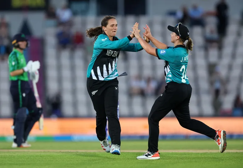 Cricket players in action during a T20 match