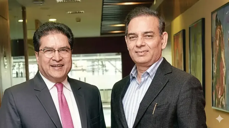 Motilal Oswal and Raamdeo Agrawal in a business meeting