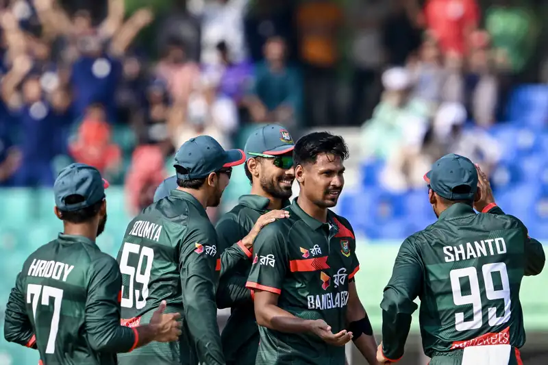 Mustafizur Rahman bowling during a cricket match