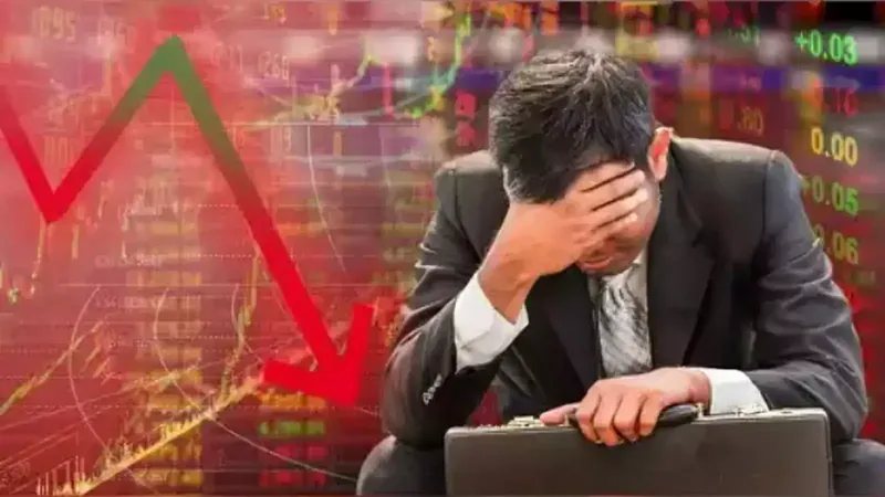 Stock market graph showing a significant decline