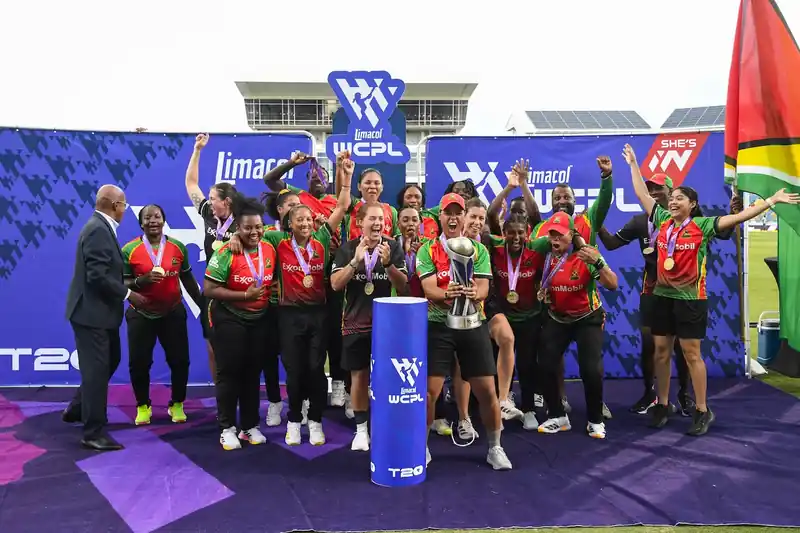 Guyana Amazon Warriors celebrate their WCPL victory