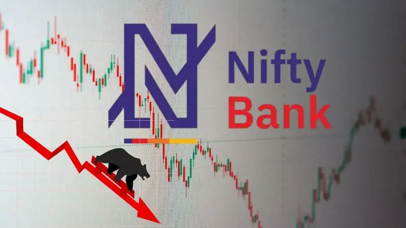 Stock market graph showing declining bank shares