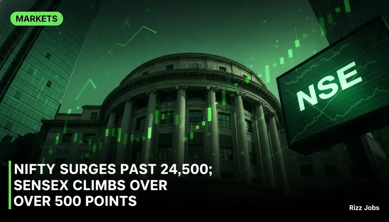 Nifty Surges Past 24,500; Sensex Climbs Over 500 Points — Rizz Jobs