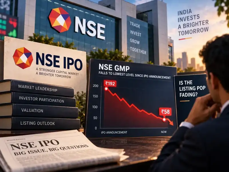 NSE building with stock ticker display
